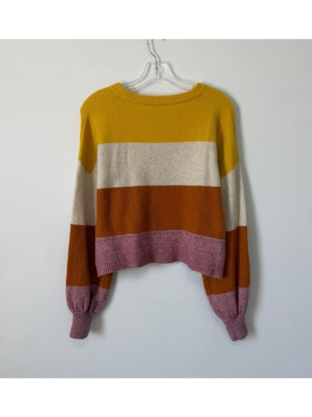 Madewell Wool Blend Long Sleeve Round Neck Multicolor Sweater Women's Size S - Picture 2 of 8